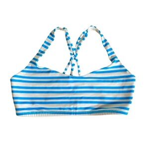 lululemon athletica Striped Blue and White Sports Bra Size 8